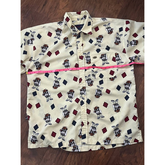 Phat Farm Yellow with Bulls Button Front Long‎ Sleeve Mens Shirt 2XL - Picture 8 of 10